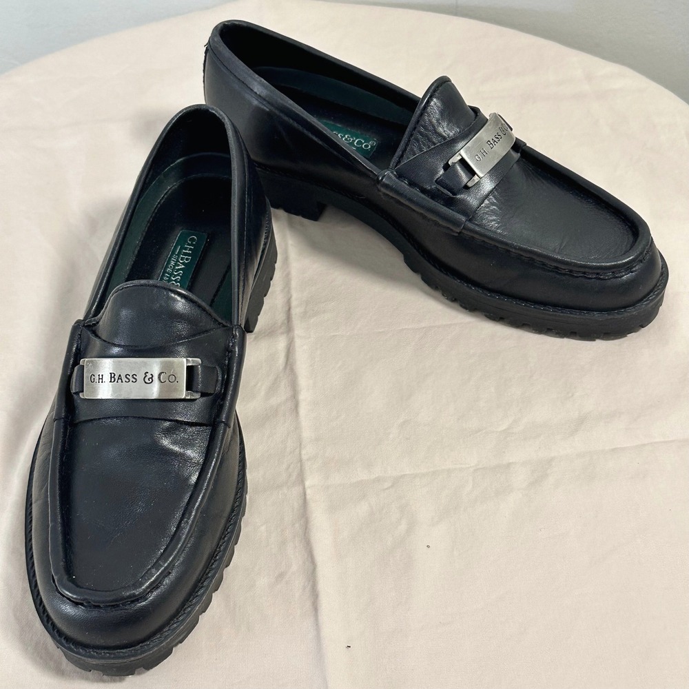 G.H. Bass & Co. Larson Lug‎ Weejuns Loafers Womens 5 1/2 Chunky Preppy Academia